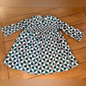 Hanna Andersson Baby Woven Smocked Christmas / Holiday Dress, Size 90 / 3T